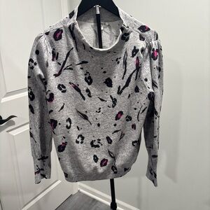 NIC+ZOE Gray Sweater with Black Spot Print
